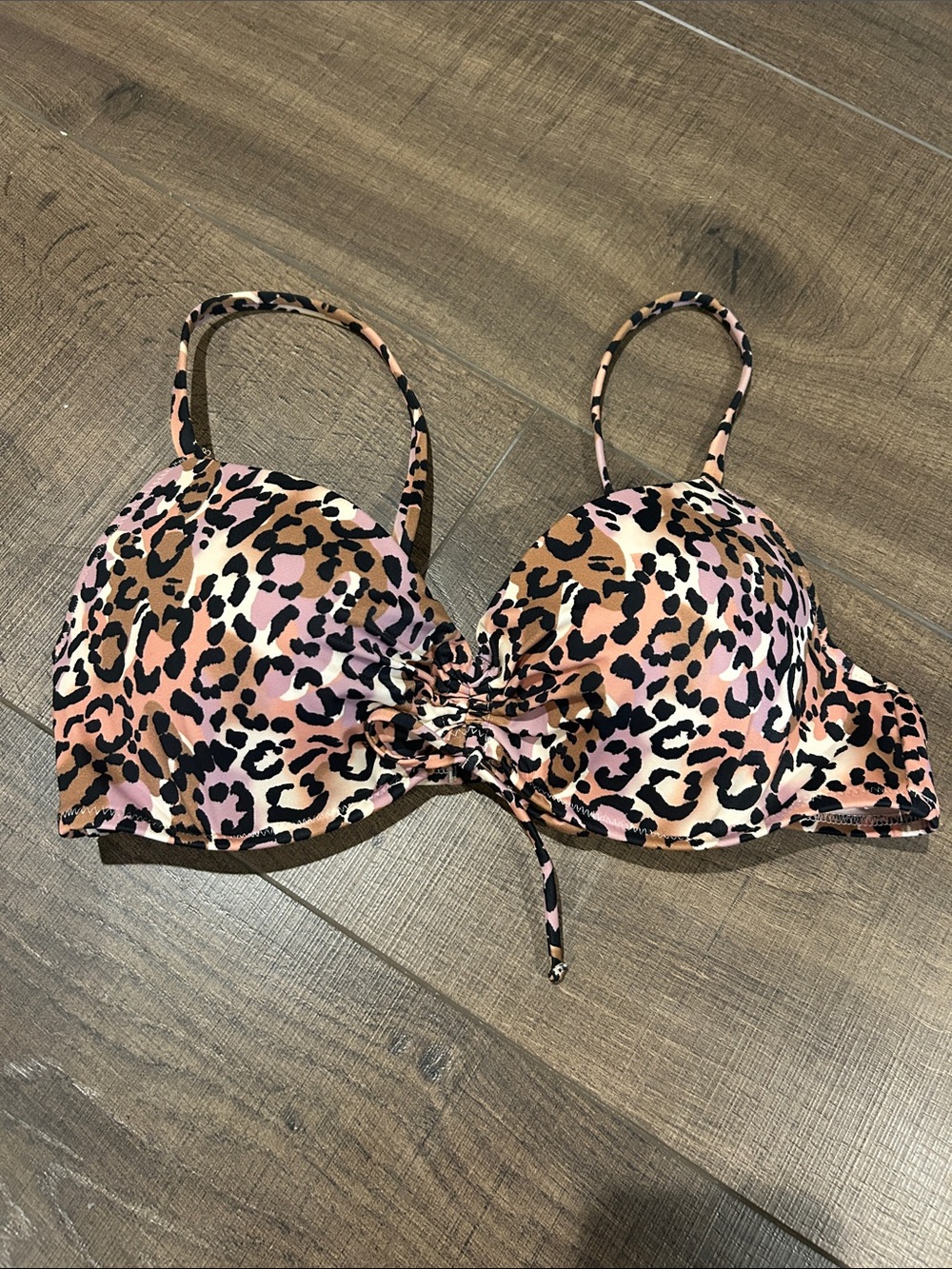 Shade & Shore Leopard Print Push-Up Bikini Top